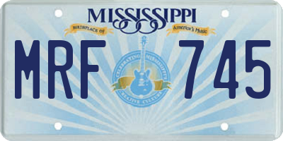 MS license plate MRF745