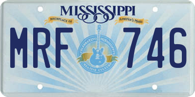 MS license plate MRF746