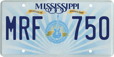 MS license plate MRF750