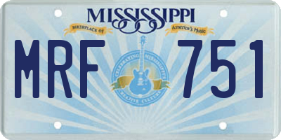 MS license plate MRF751