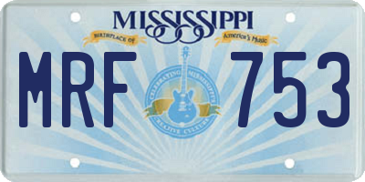 MS license plate MRF753