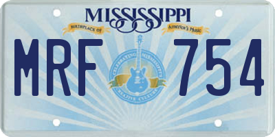 MS license plate MRF754