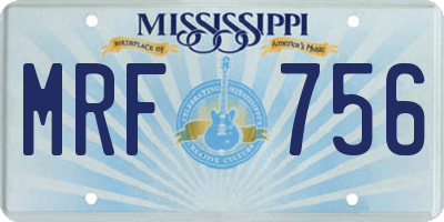 MS license plate MRF756