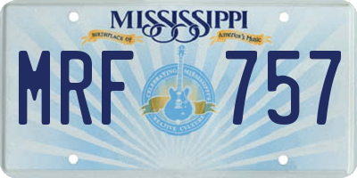 MS license plate MRF757