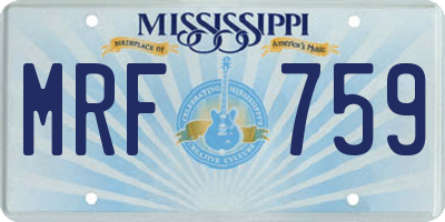 MS license plate MRF759
