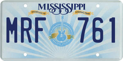 MS license plate MRF761
