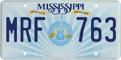 MS license plate MRF763