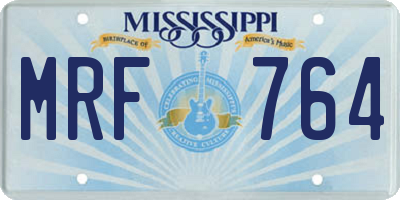 MS license plate MRF764