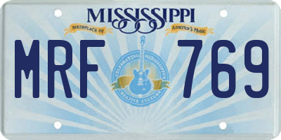 MS license plate MRF769