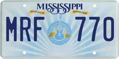 MS license plate MRF770