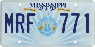 MS license plate MRF771