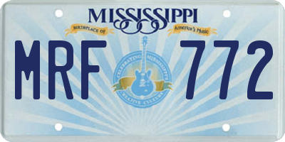 MS license plate MRF772