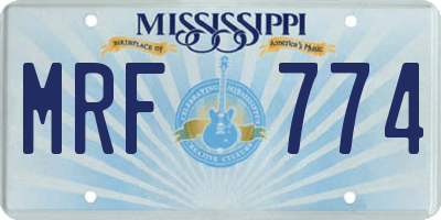 MS license plate MRF774