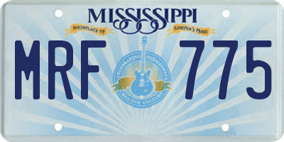 MS license plate MRF775