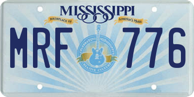 MS license plate MRF776