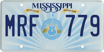 MS license plate MRF779