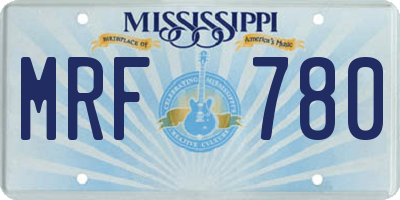 MS license plate MRF780