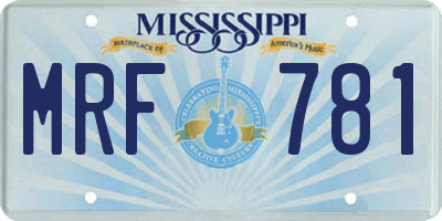 MS license plate MRF781