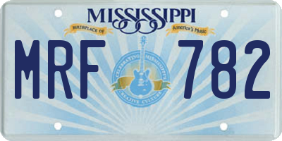 MS license plate MRF782