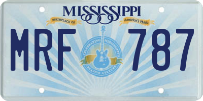 MS license plate MRF787