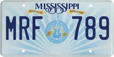 MS license plate MRF789