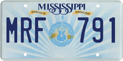 MS license plate MRF791