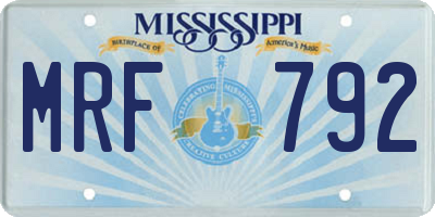 MS license plate MRF792