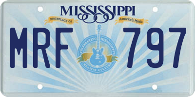 MS license plate MRF797