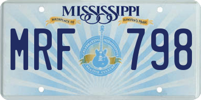 MS license plate MRF798