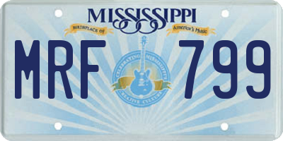 MS license plate MRF799