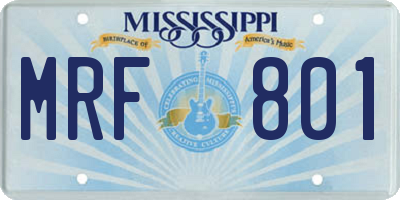 MS license plate MRF801