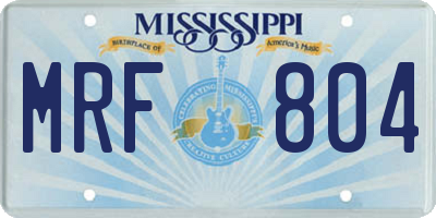MS license plate MRF804