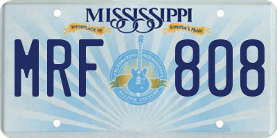 MS license plate MRF808