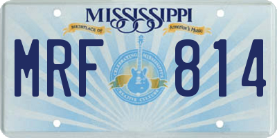 MS license plate MRF814