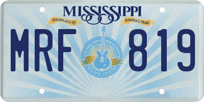 MS license plate MRF819