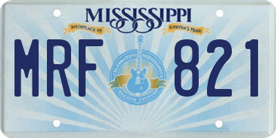 MS license plate MRF821