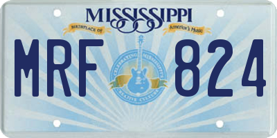MS license plate MRF824