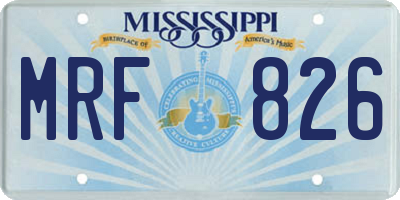 MS license plate MRF826
