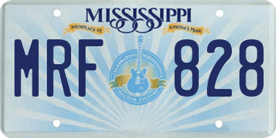 MS license plate MRF828