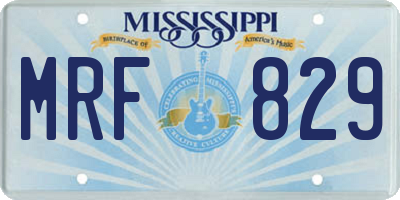 MS license plate MRF829