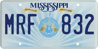 MS license plate MRF832