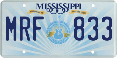 MS license plate MRF833