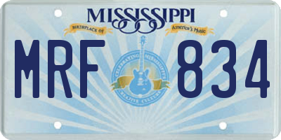 MS license plate MRF834