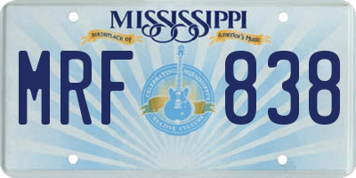 MS license plate MRF838