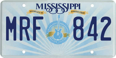MS license plate MRF842