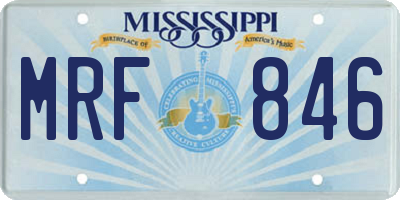 MS license plate MRF846