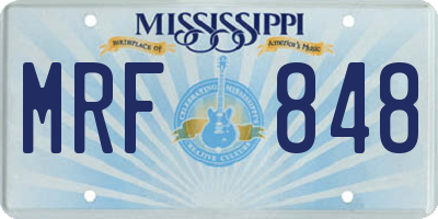 MS license plate MRF848