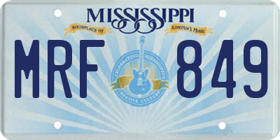 MS license plate MRF849
