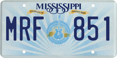 MS license plate MRF851