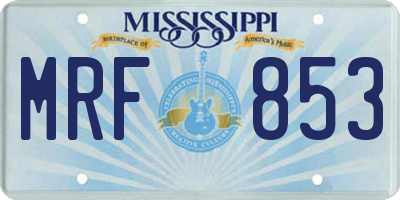 MS license plate MRF853